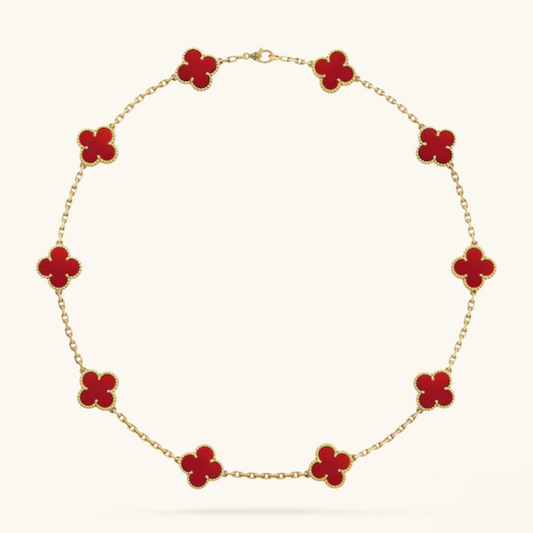 KLEEBLATT | 10 Motive Rote Halskette
