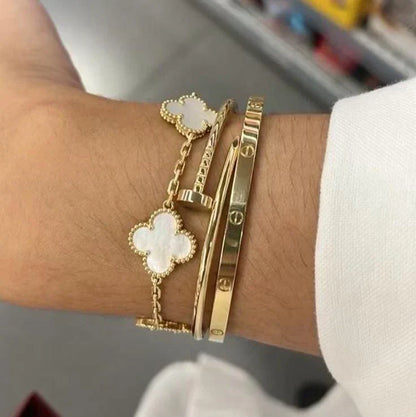 KLEEBLATT | Weißes Armband